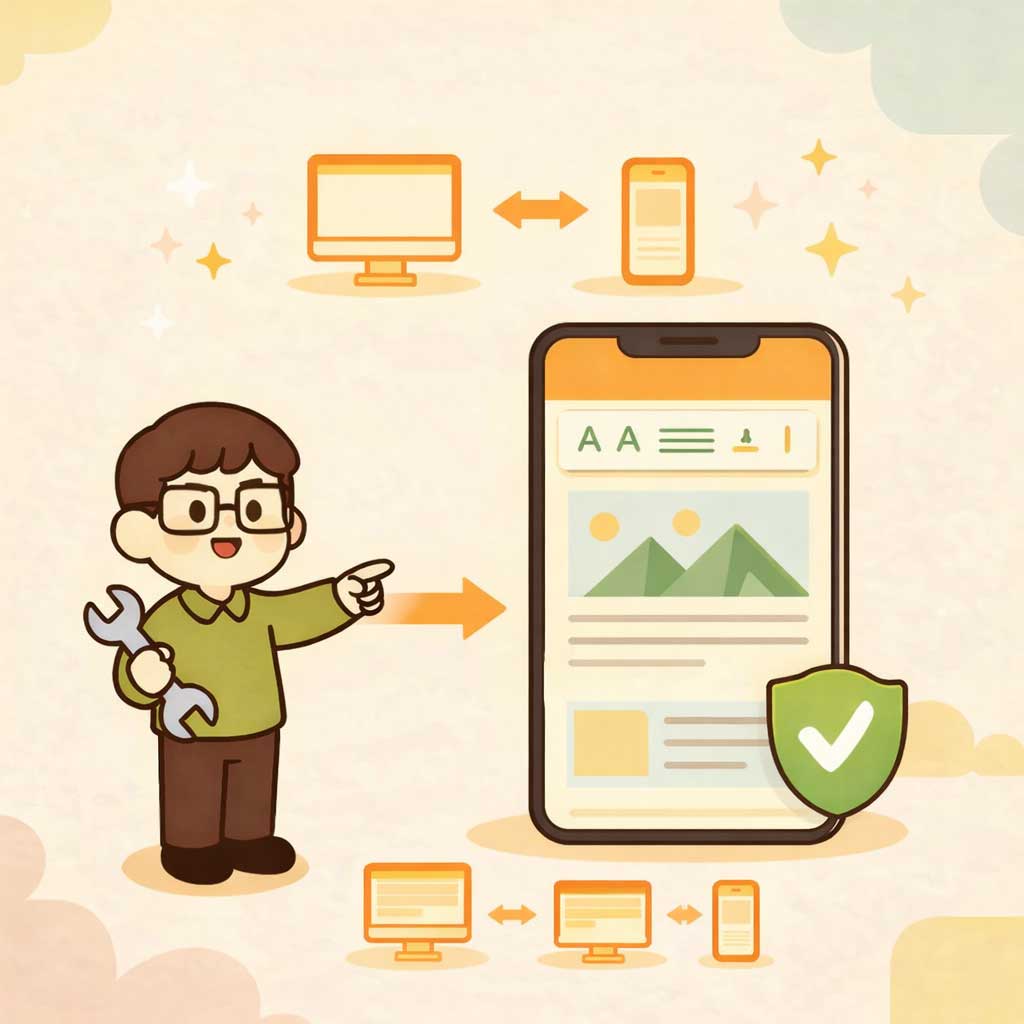 모바일 기기(스마트폰) 사용자 화면에 맞게 자동으로 화면사이즈 조정